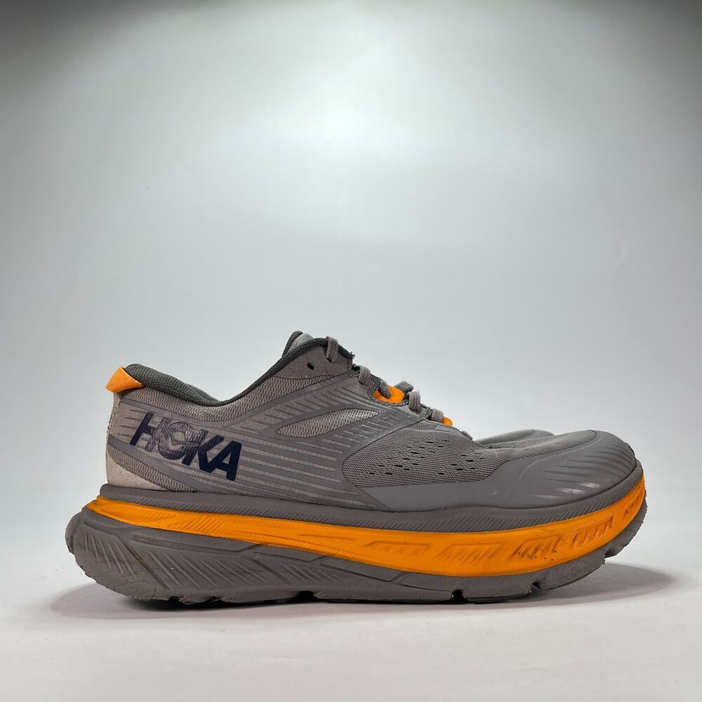 Hoka One One Stinson ATR 6 Frost Gray Marigold Trail Running Shoes Mens Size 10